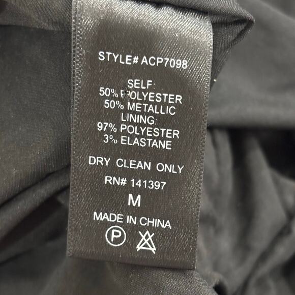 ASTR Size M Phoebe Zigzag Metallic V-Neck Wide Leg Jumpsuit Travel Packable - Picture 8 of 10